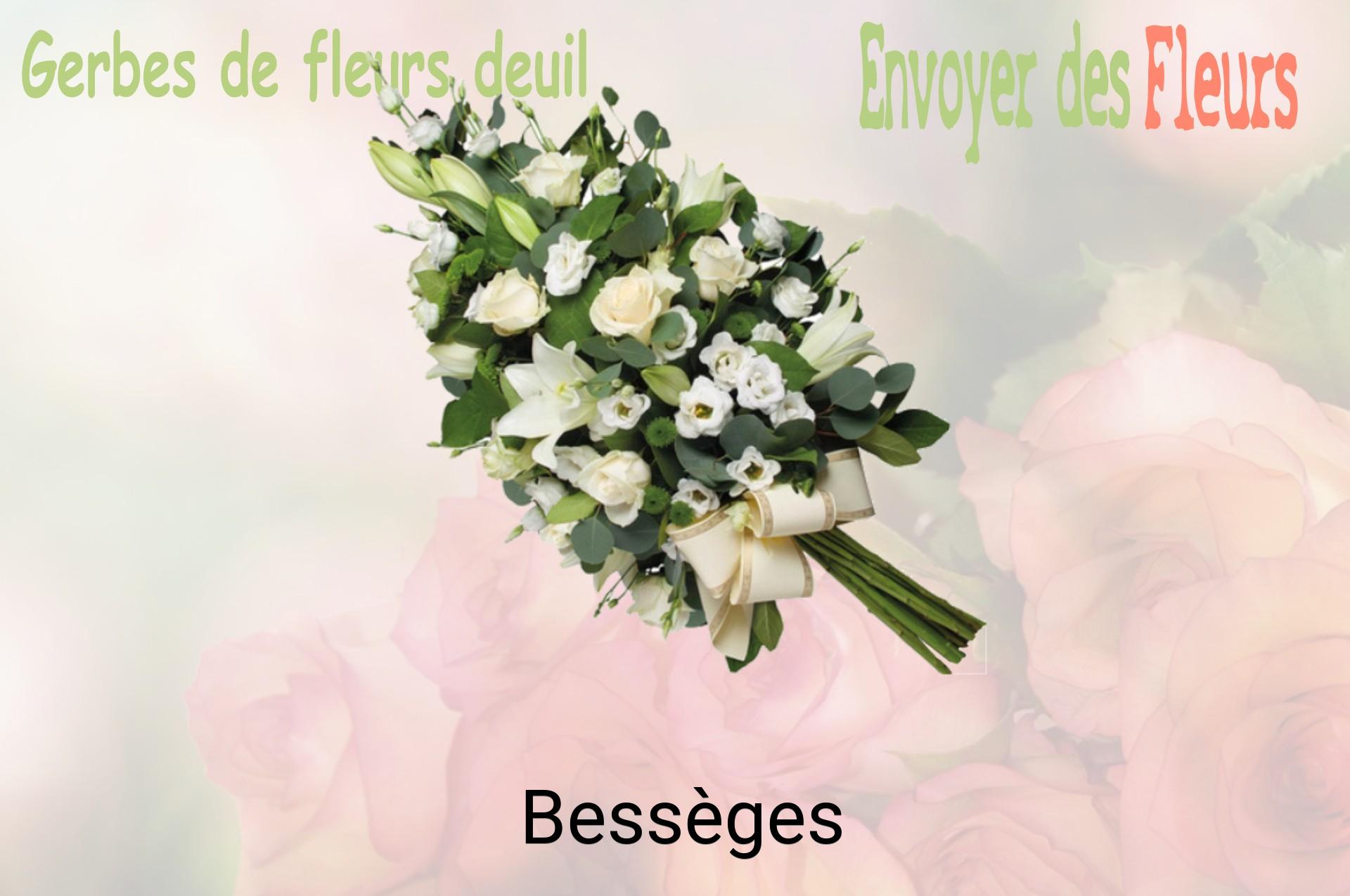 Gerbe de fleurs de deuil livrée à Bessèges